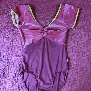 pink velvet class-in leotard